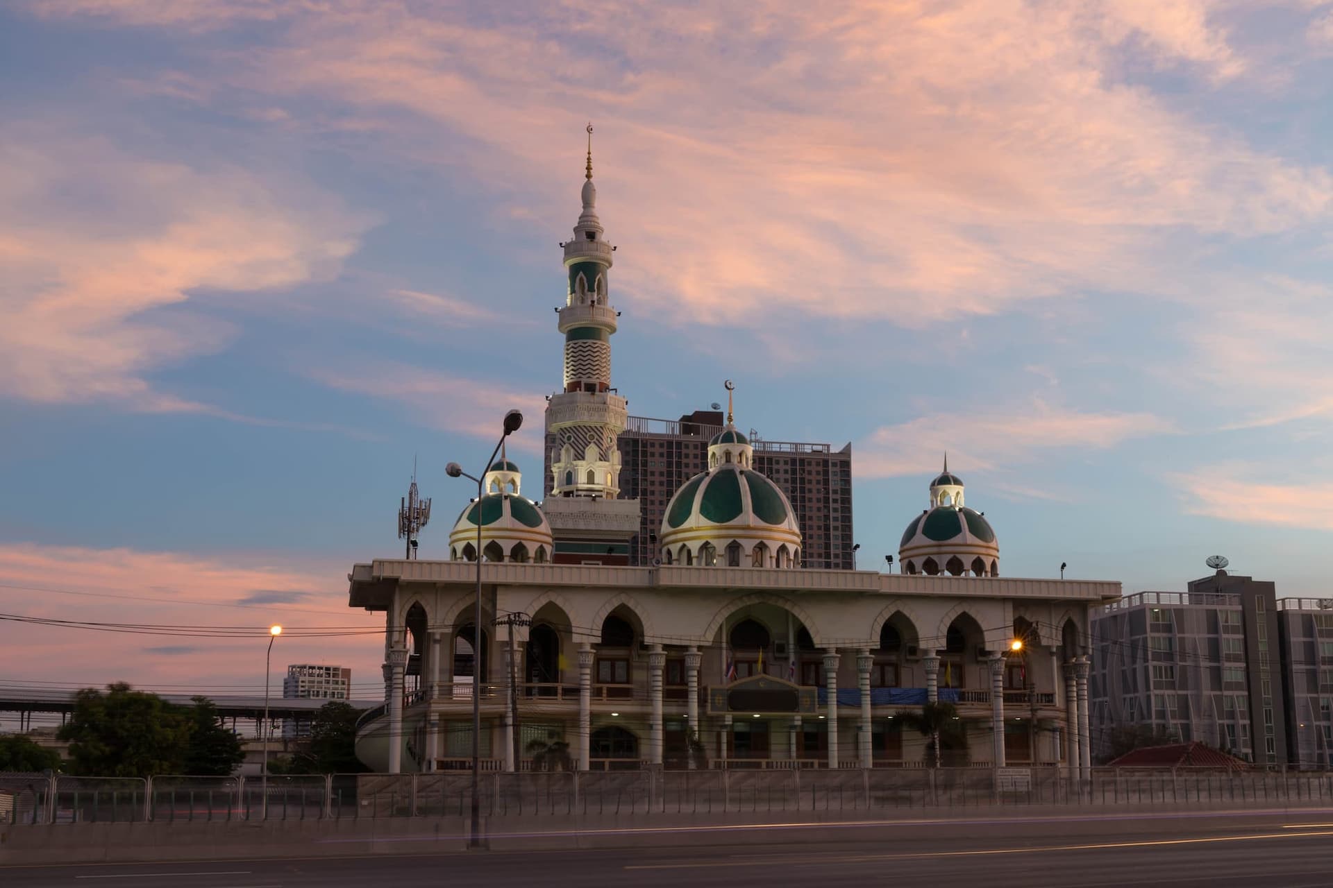 Bangkok prayer-aware day journey image with a calm reflective city tone