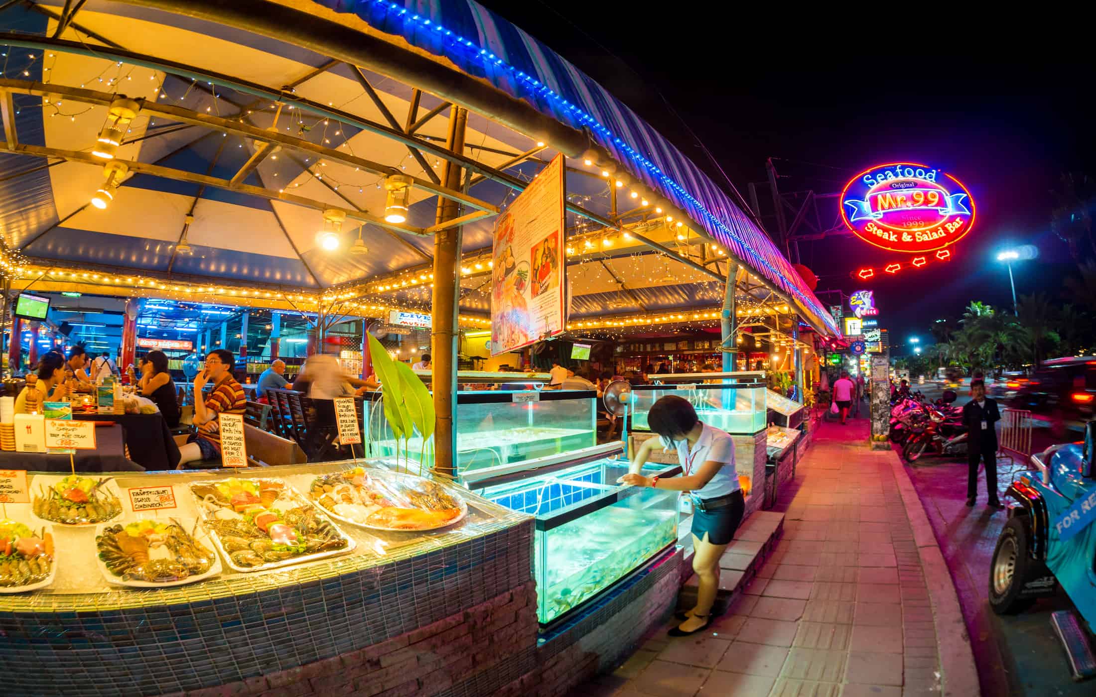 Pattaya dining area with clean food stalls and casual seating